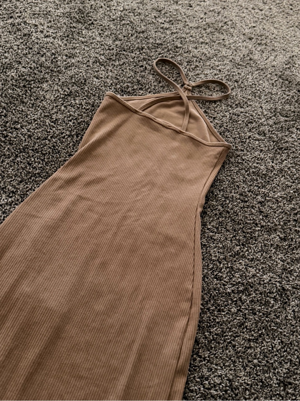 Nude Ribbed Maxi Dress - Picture 4 of 6